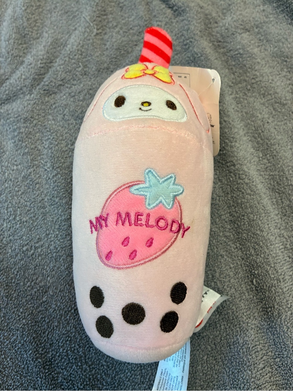Sanrio My Melody Light Pink Strawberry Bubble Tea Plush